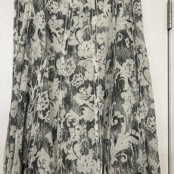 Coldwater Creek Silk Cotton Floral  Midi Skirt XL Y2K Boho Dark Romantic Fairy - Picture 5 of 14